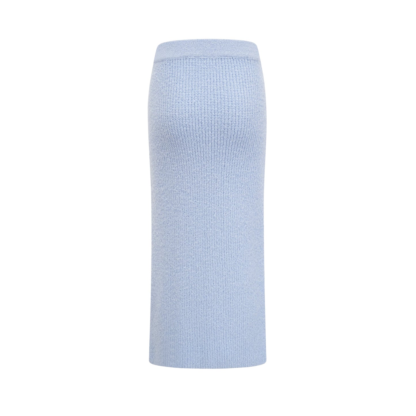Chantal Blue Knit Two-Piece Blouse and Skirt Set
