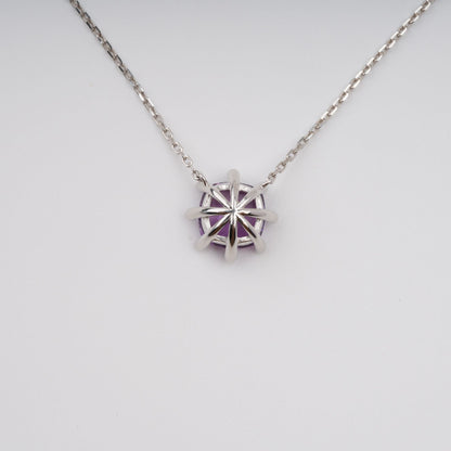 Giannetta Purple Square Cut Gemstone Pendant Sterling Silver Necklace