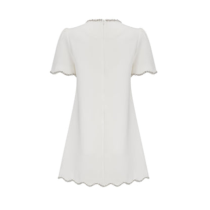 Bérénice white crystal-embellished mini dress