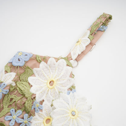 Carla floral embroidered hollow-carved midi dress
