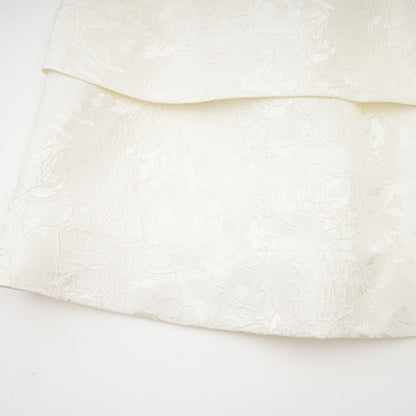 Colette white jacquard tiered mini dress