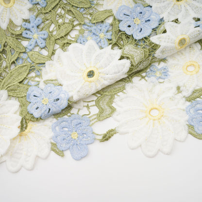 Carla floral embroidered hollow-carved midi dress
