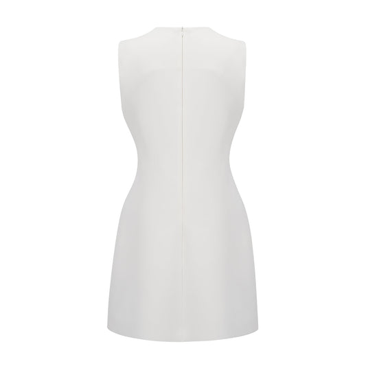 Irène White Sequin Floral Embroidered Mini Dress