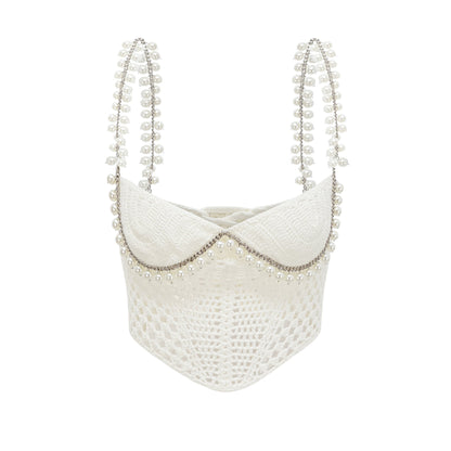 Prunelle Crochet Knit Two-Piece Top and Skirt Set