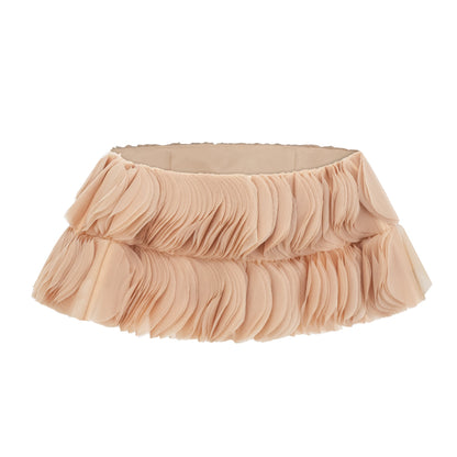 Elise neutrals off-shoulder shirred cropped top