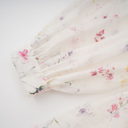 Zoé white floral-print tied midi dress