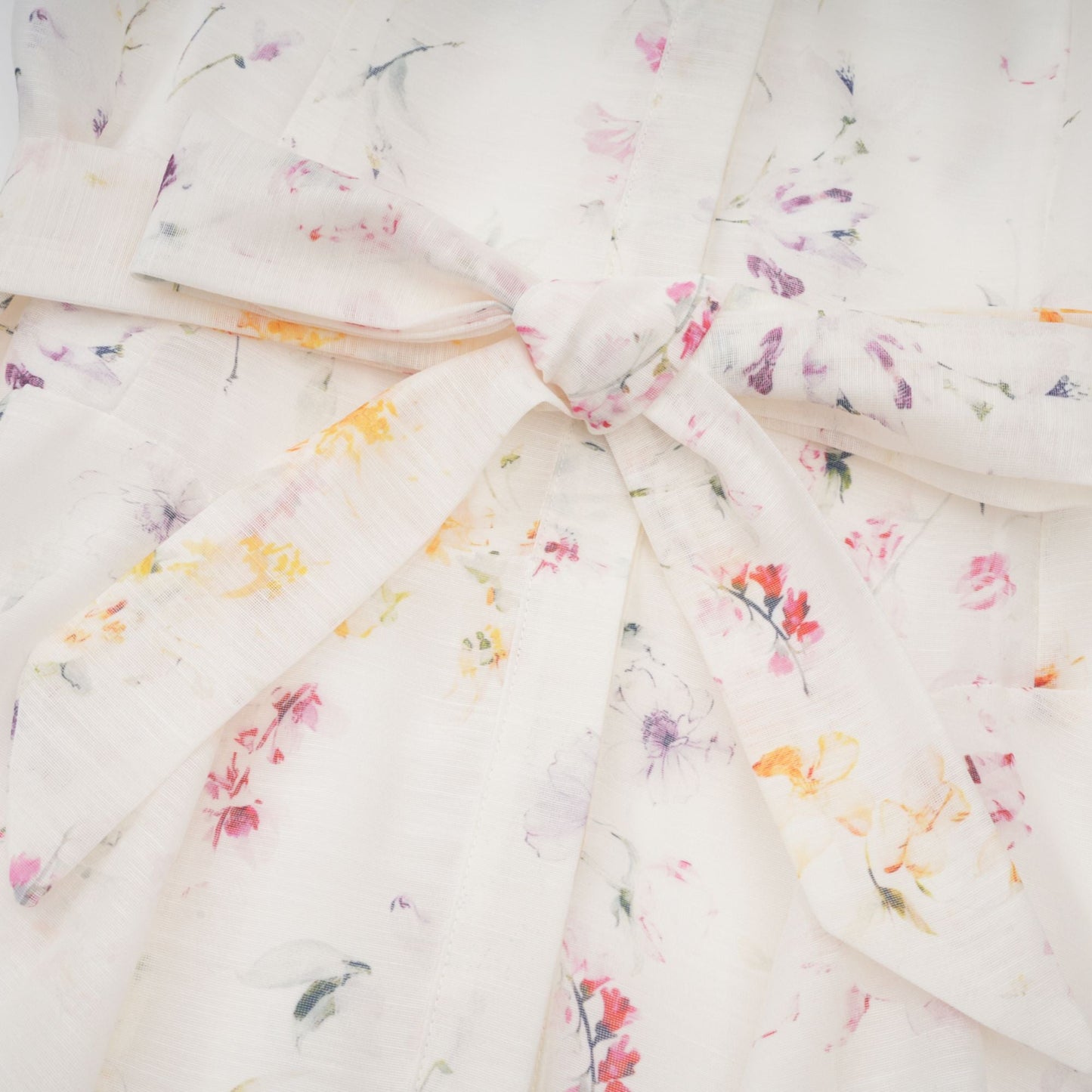 Zoé white floral-print tied midi dress