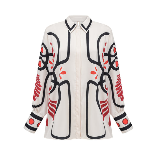 Amaranta graphic-print shirt & trousers matching set