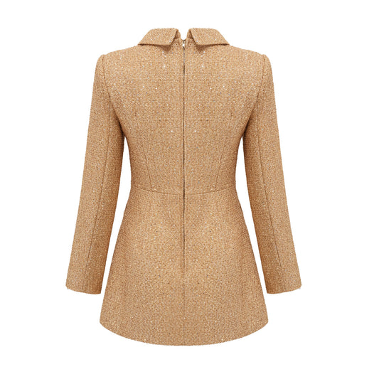 Morgane tweed long-sleeve mini dress