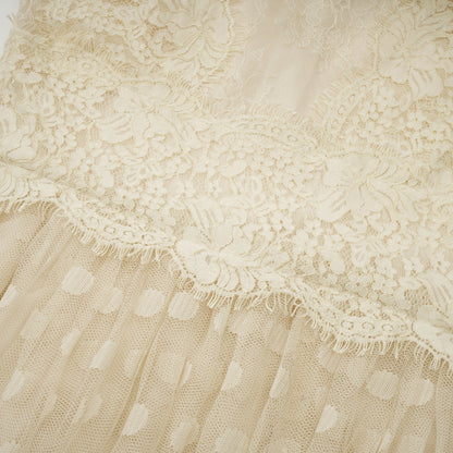 Éliane polka-dot lace-embroidered midi dress
