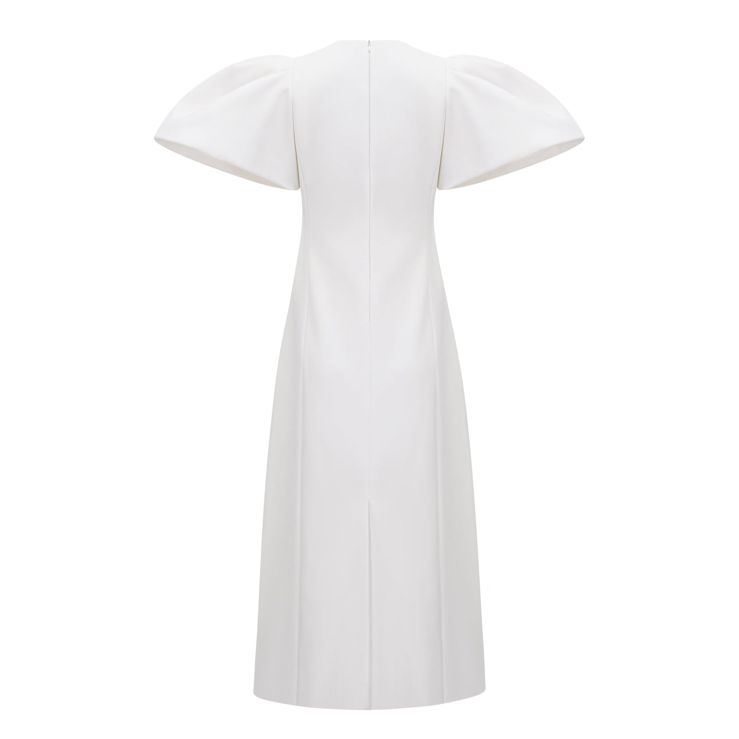 Irène White Sequin Floral Embroidered Midi Dress