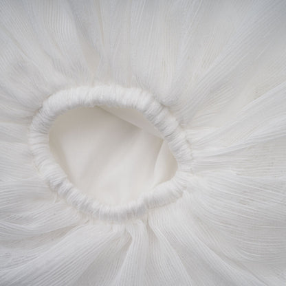 Hortense white floral-appliqué pleated tulle mini dress