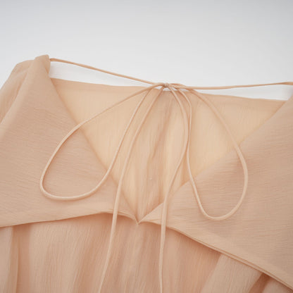 Amélie floral-appliqué flounced mini dress in Neutrals