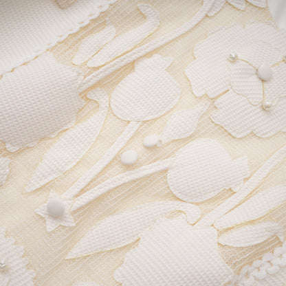 Maelle white flower-embroidered mini dress