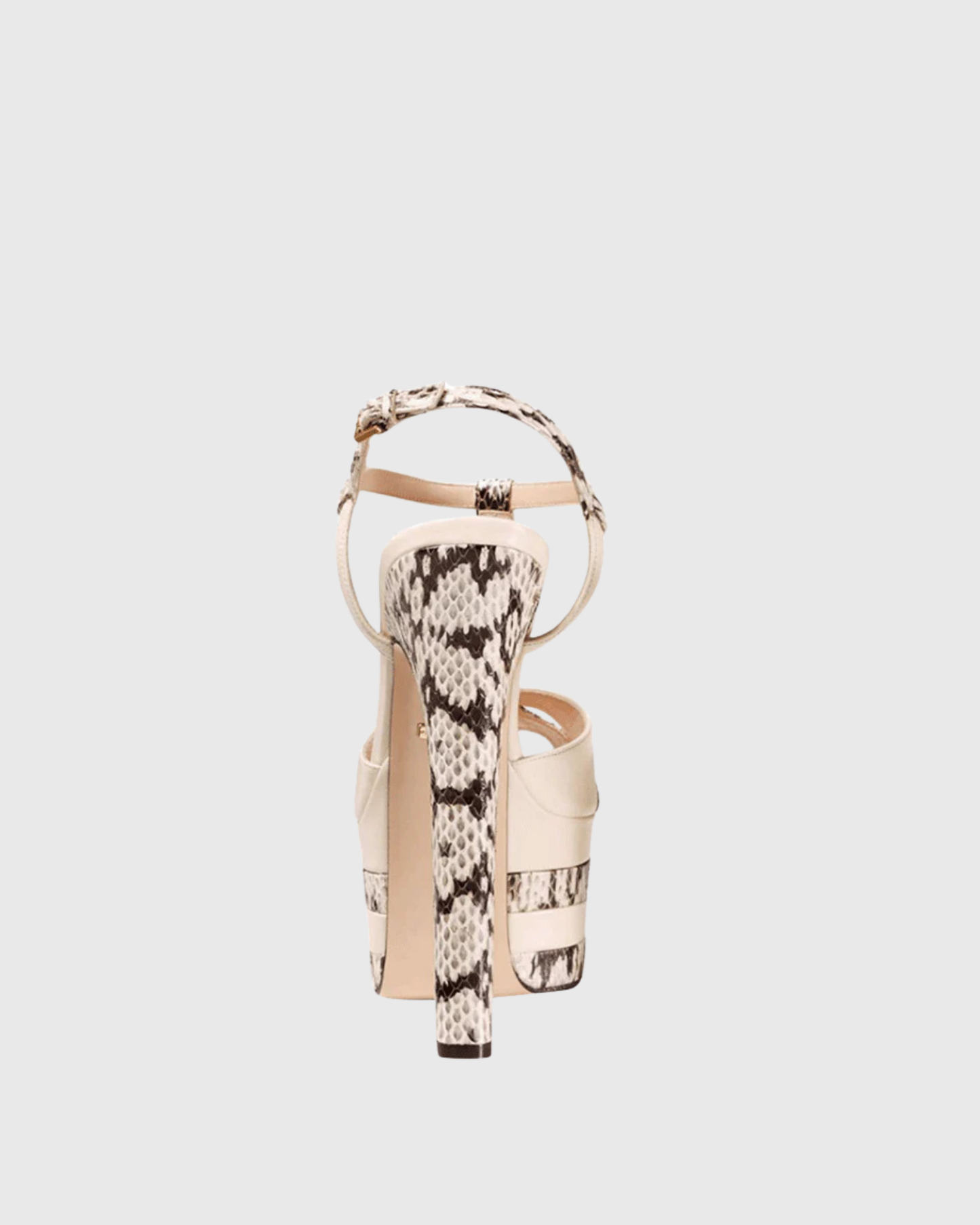 Dionisia Snake Print Rivet Strap Platform Heels