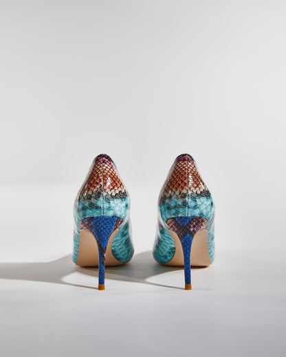Doe Snake Print Pumps In Multicolor