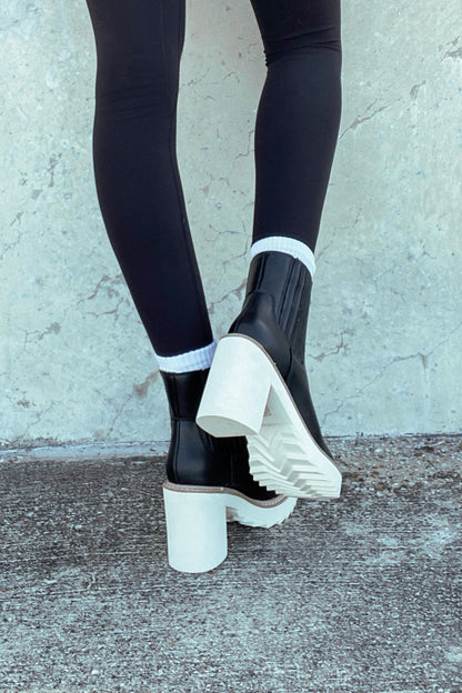 Beau Faux Leather Booties -Black