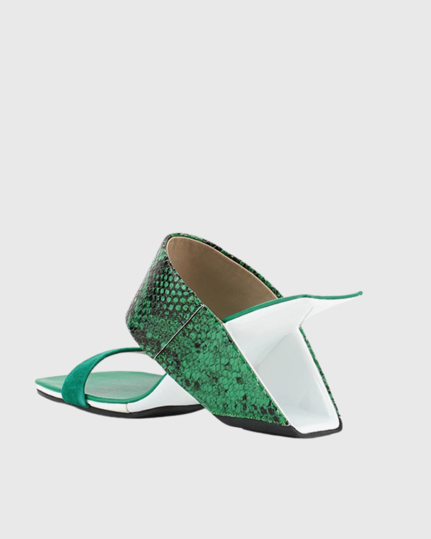 Fabia Snake Print  Snake Print Wedge Sandals In Green