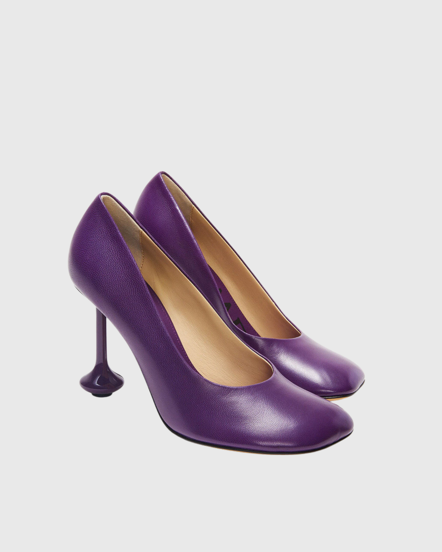 Fausta Eggplant Sculptural Heels