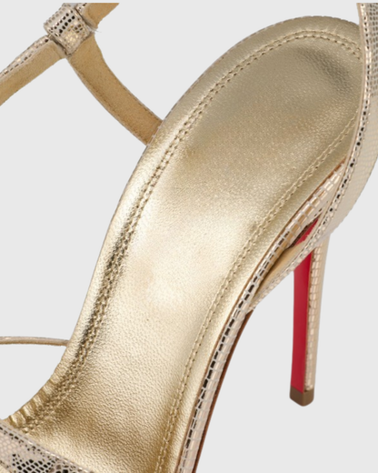 Fiore Texture Tabi Pumps In Gold