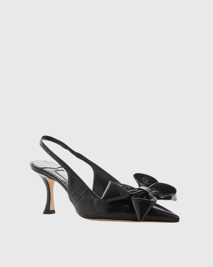 Flo Flower Slingback Pumps In Black