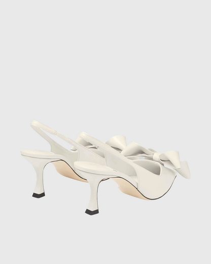 Flo Flower Slingback Pumps In White