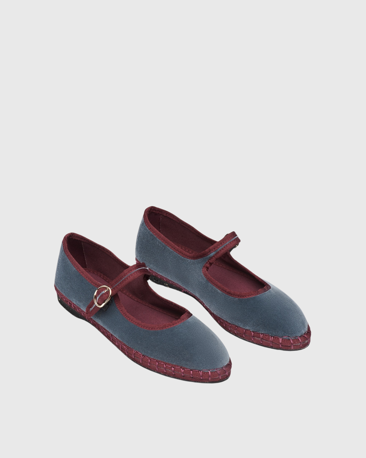 Freya Velvet Mary Janes In Navy Blue