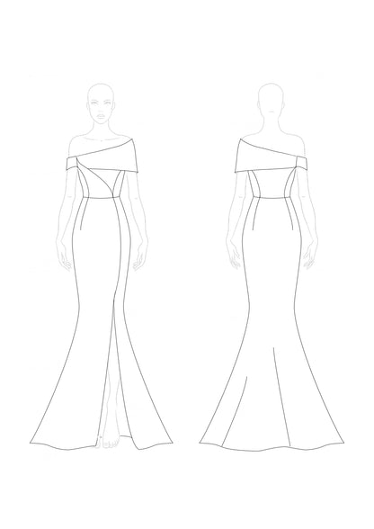 Formal Evening Red Dress One Shoulder Split Floor Length Dress