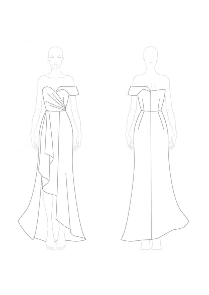 Formal Dress Red One-Shoulder Asymmetrical Floor-Length Gown