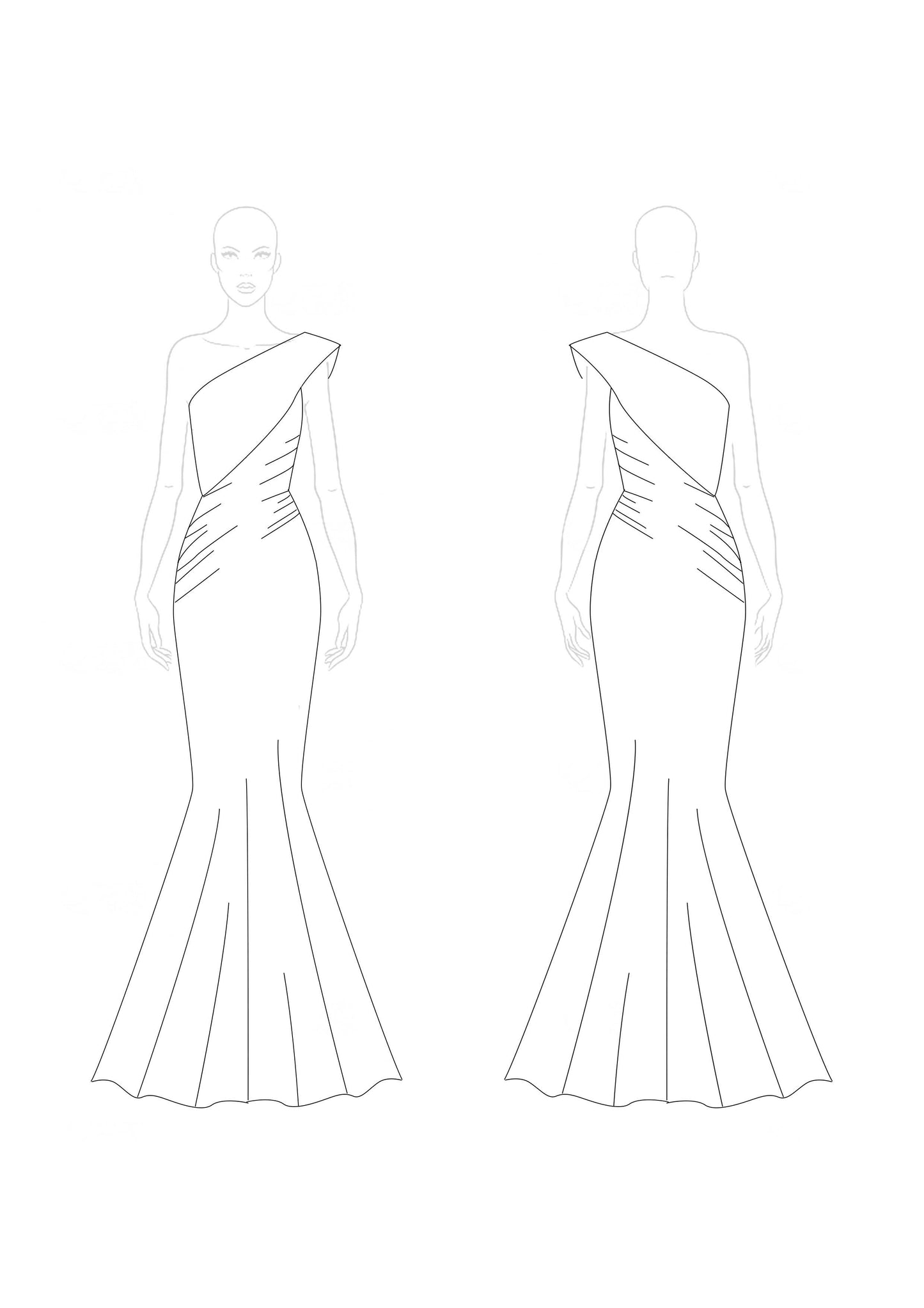 Formal Evening Dress Gold One-Shoulder Shiny Pleated Floor-Length Dress