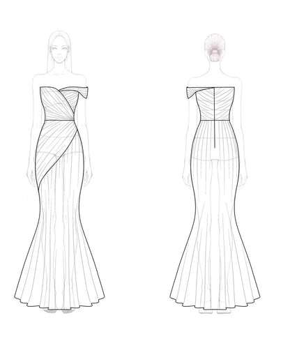 Evening Dress Silver Metallic Pleated One-Shoulder Slit Maxi Dress