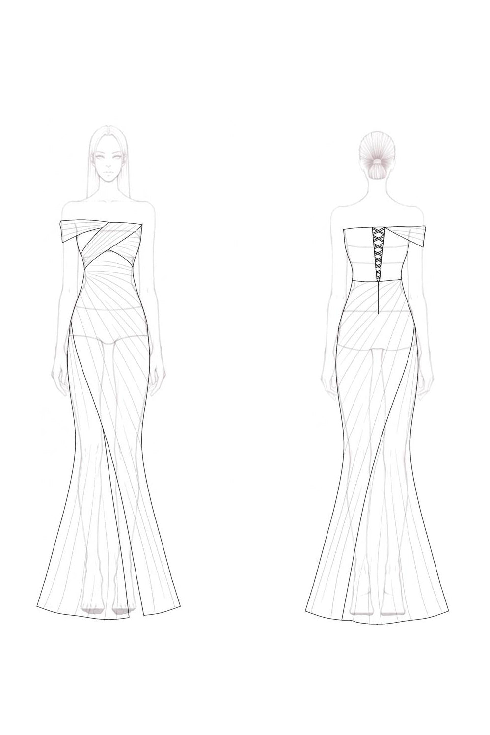 Evening Dress Gold Metallic One-Shoulder Pleated Floor-Length Dress
