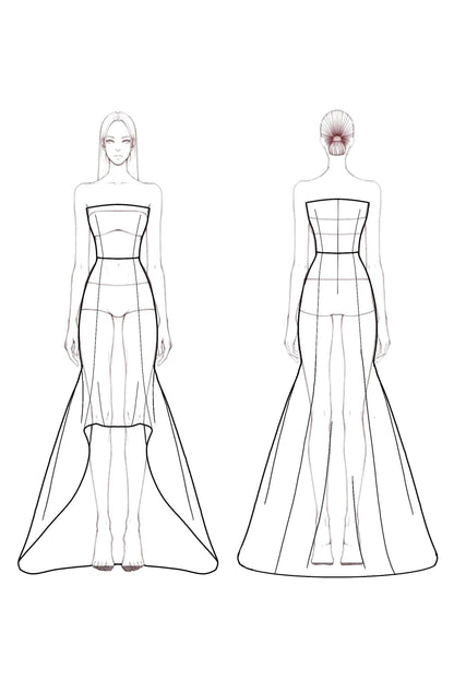 Formal Evening Dress Black Strapless Floor-Length Gown