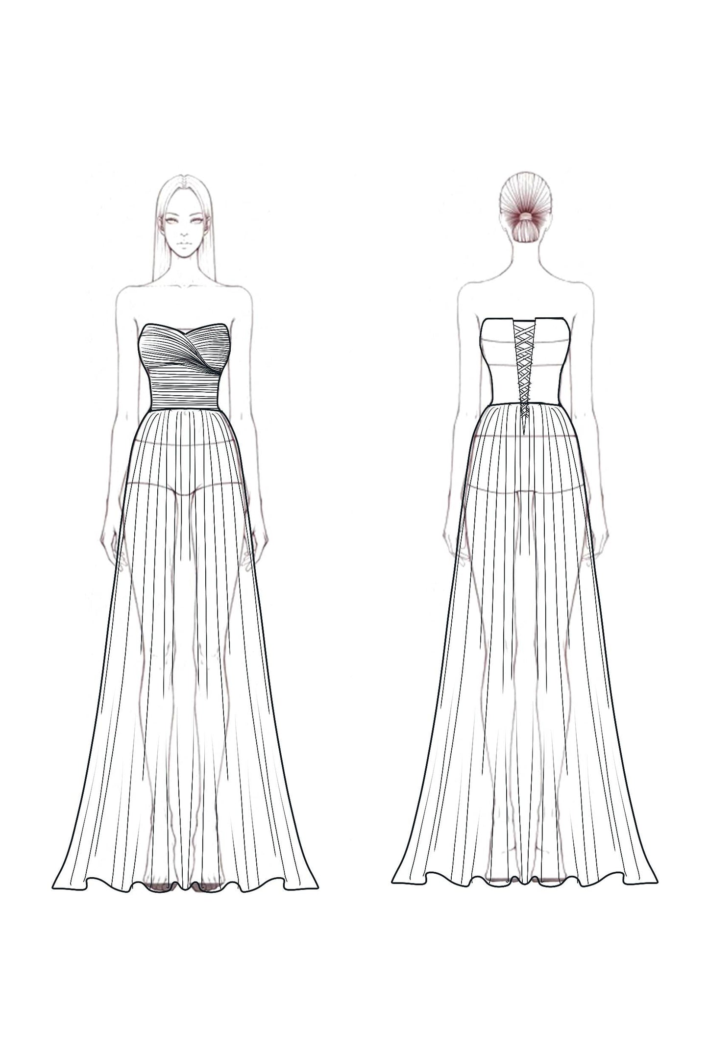 Formal Evening Gown Yellow Strapless Chiffon Floor-Length Dress