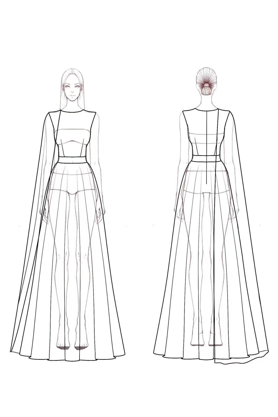 Evening Formal Cape Dress Purple Crew Neck Belted Floor-Length Dress