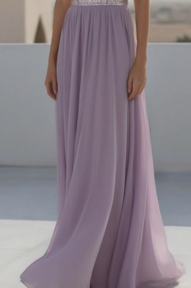 Evening Formal Dress Purple One Shoulder Floor-Length Sequin Dress