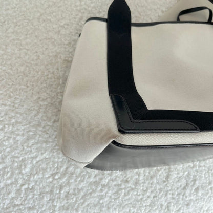 Balenciaga Navy Cabas Small Bag in Organic Cotton Canvas