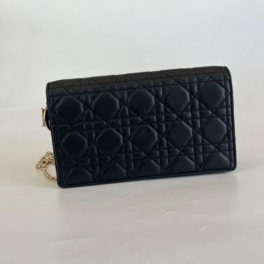 Dior Lady Dior Pouch Black Cannage Lambskin Leather