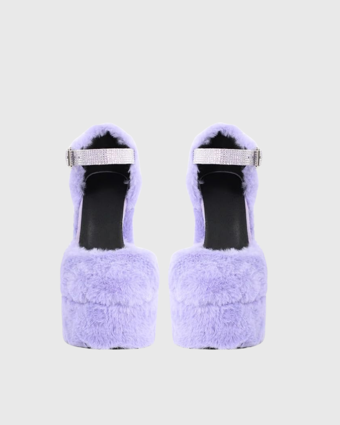 Indie Faux Fur Platform Pumps In Lavender