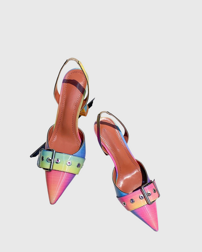 Beata Buckle Slingback Pums In Rainbow