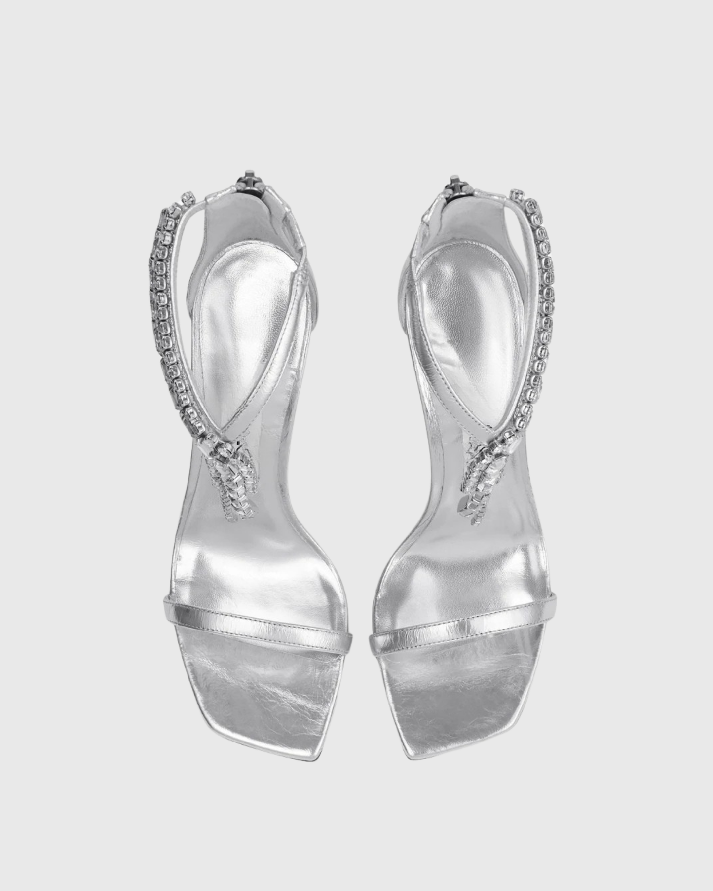 Jane Metallic Diamond Fringe Strap Sandals In Silver