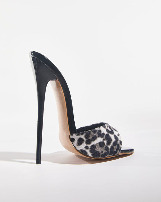 Jolie Leopard Print Fish Mouth Heels