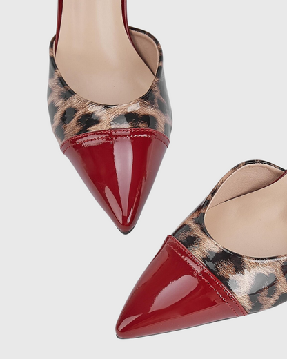 Juliet Leopard Print Splicing Pumps