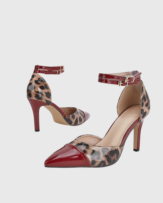 Juliet Leopard Print Splicing Pumps