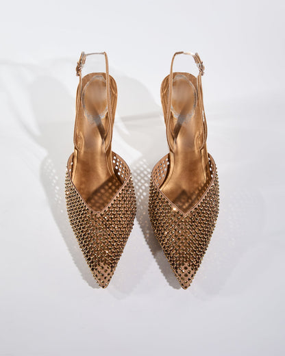 Karla Rhinestone Cutout Pumps