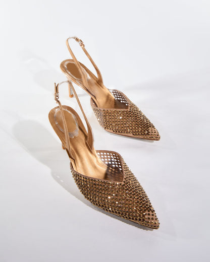 Karla Rhinestone Cutout Pumps