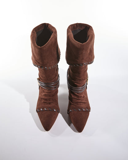 Khloe Fold Cowboy Boot In Brown
