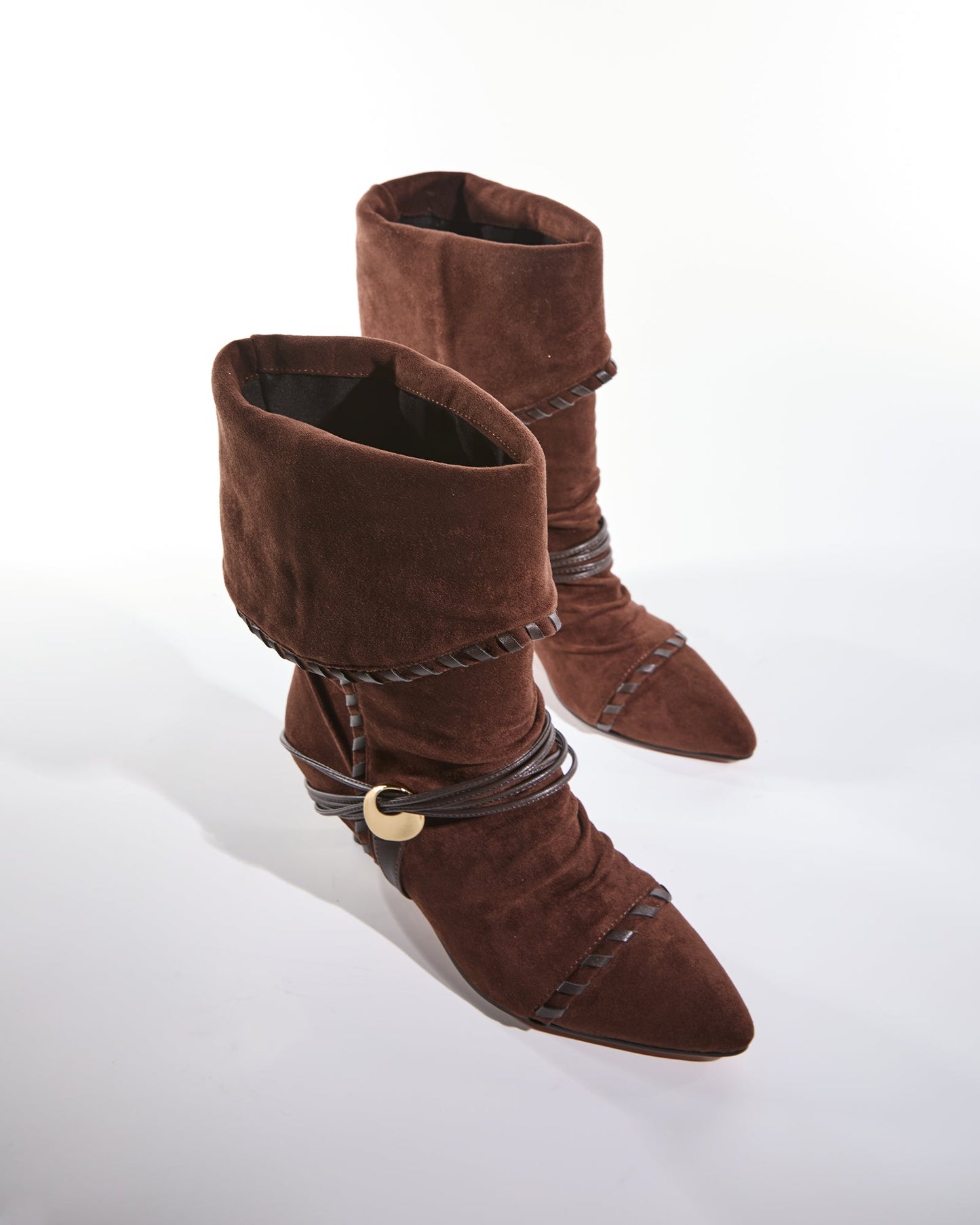 Khloe Fold Cowboy Boot In Brown