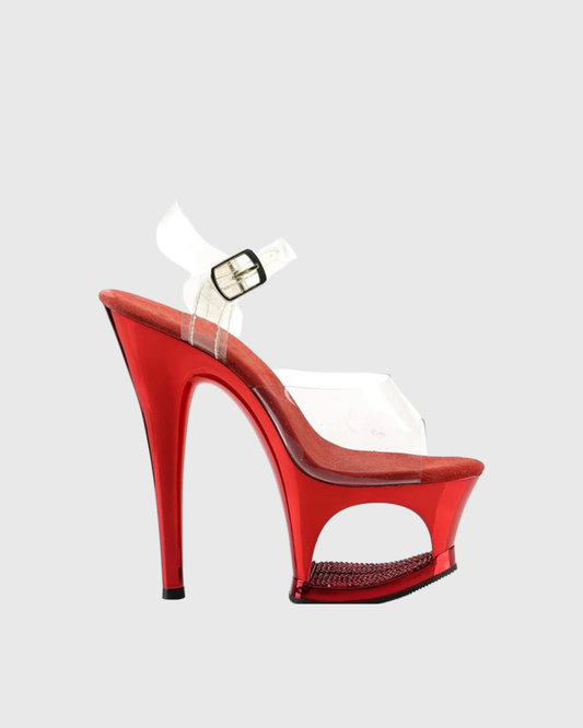 Kori Platform Cutout Alien Heels In Red