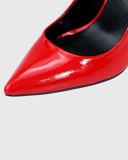 Leyla Rhinestone Snake Pumps In Red